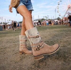 Sundance x Anthropologie Legend Strappy Belt Italian Leather Boots